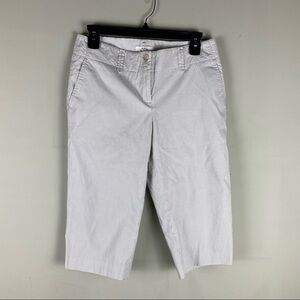 Ann Taylor LOGT Marisa Pin Stripe Short Capri Bermuda Shorts Pants Summer Size 4